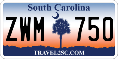 SC license plate ZWM750