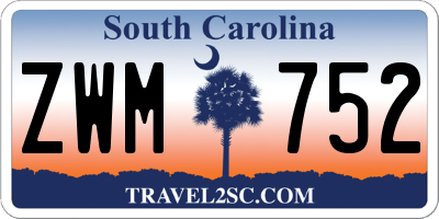 SC license plate ZWM752