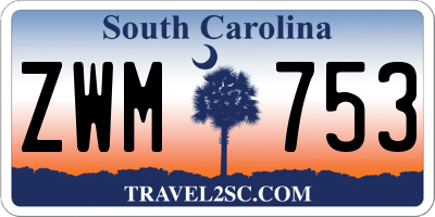 SC license plate ZWM753