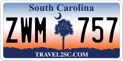 SC license plate ZWM757