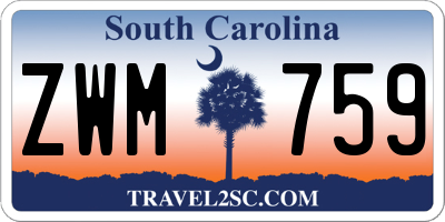 SC license plate ZWM759