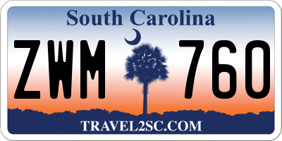 SC license plate ZWM760