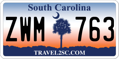 SC license plate ZWM763