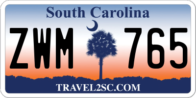 SC license plate ZWM765