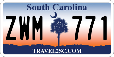 SC license plate ZWM771