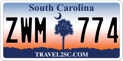 SC license plate ZWM774