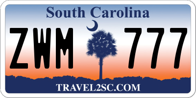 SC license plate ZWM777