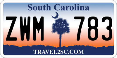 SC license plate ZWM783