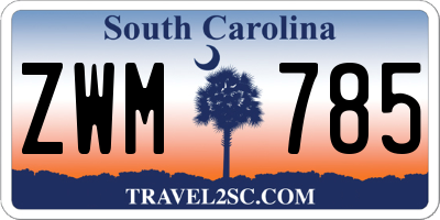 SC license plate ZWM785