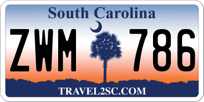 SC license plate ZWM786