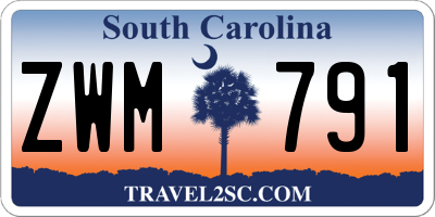 SC license plate ZWM791