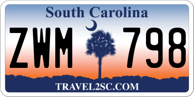 SC license plate ZWM798