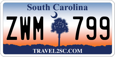 SC license plate ZWM799