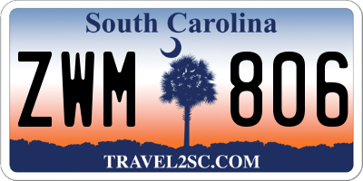 SC license plate ZWM806