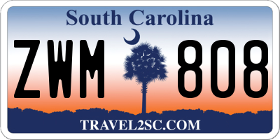 SC license plate ZWM808