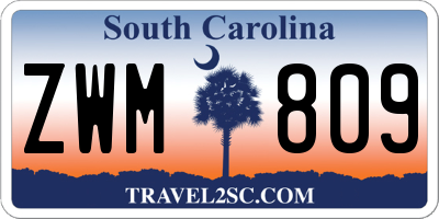 SC license plate ZWM809