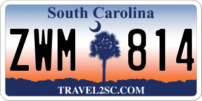 SC license plate ZWM814
