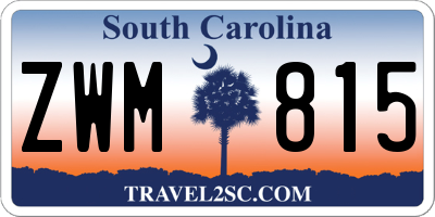 SC license plate ZWM815