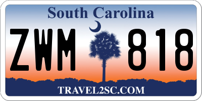 SC license plate ZWM818