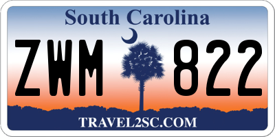 SC license plate ZWM822
