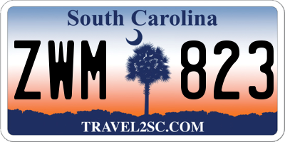SC license plate ZWM823