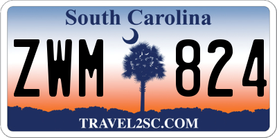 SC license plate ZWM824