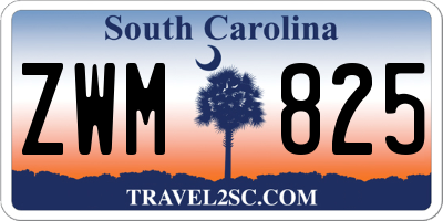 SC license plate ZWM825