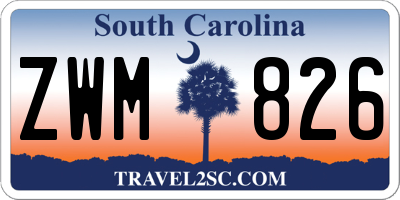 SC license plate ZWM826