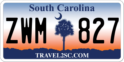 SC license plate ZWM827