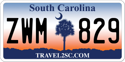 SC license plate ZWM829
