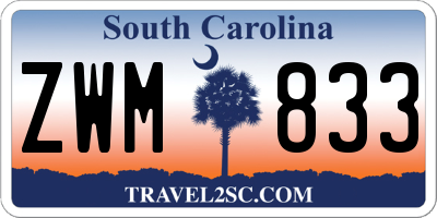 SC license plate ZWM833