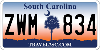 SC license plate ZWM834