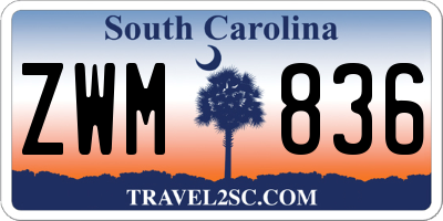SC license plate ZWM836