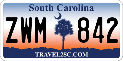 SC license plate ZWM842