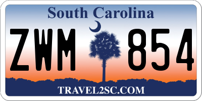 SC license plate ZWM854