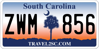 SC license plate ZWM856