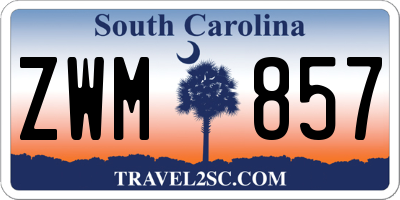 SC license plate ZWM857