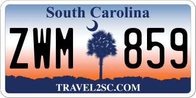 SC license plate ZWM859