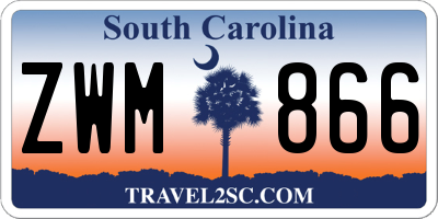 SC license plate ZWM866