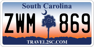 SC license plate ZWM869