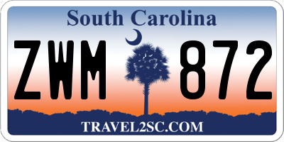 SC license plate ZWM872