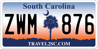SC license plate ZWM876