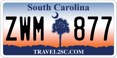 SC license plate ZWM877