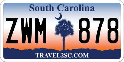 SC license plate ZWM878