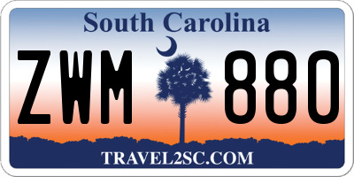 SC license plate ZWM880
