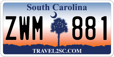 SC license plate ZWM881