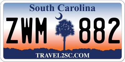SC license plate ZWM882