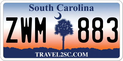 SC license plate ZWM883