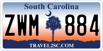 SC license plate ZWM884