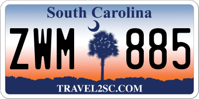 SC license plate ZWM885